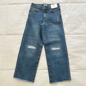 NWT Oshkosh Kid’s Size 7 Distressed Baggy Jeans, Adjustable Waist Zip Snap Close